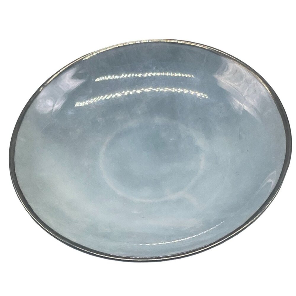 R marble metallic blue and silver small plate .75"x5.5" READ